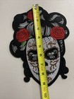 Mexican Tattoo Girl   Roses Large Back Patch  Iron On  Embroidered  9    X 7   