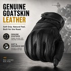 Ozero Leather Motorcycle Gloves For Men Genuine Goatskin Palm Riding Gloves