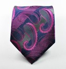 New Classic Paisley Blue Rose Gray Jacquard Woven 100  Silk Men s Tie Necktie