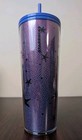 Starbucks Halloween Tumbler Witchy Black Cat Purple Moon Acrylic 24oz 2020 New