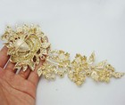 8 11  Luxury Bride Brooch Rose Flower Leaf Many Rhinestone Crystal Brooch Pin
