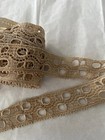 Antique Vintage Cotton Trim Insertion Lace Edging 9 Yards A17