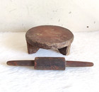 Antique Primitive Handmade Bread Baker Wooden Rolling Pin Wooden Board Old Wn202