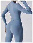 Yoga Jumpsuit Women Seamless Sports Zipper Jumpsuit Set Gym Long Sleeve Fitness