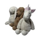 Jellycat Lot Of 3 Bunny A Doggie And Unicorn Pre Owned Clean Fair Condition 10   
