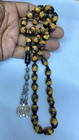 33 Islamic Black Kuka Prayer Beads Worry Beads Masbaha Tasbih Amber Inlayed