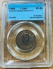 Canada 1859 One Cent Vf Cccs Graded Narrow 9 Double Punch 9  3 