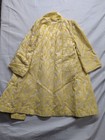 Vintage Yellow Brocade Swing Coat Elegant Textured Pattern Mid Century Modern