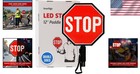 Led Stop Paddle Sign 12  - Rechargeable Battery