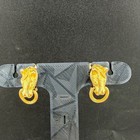 Vintage Horse Clip On Earrings Gold Tone Door Knocker Barn Farm