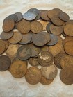 70 Antique Large Great Britain Copper Pennies Lot Pre-decimal Circulated To Cull