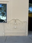 Vintage Elliott s Designs White Cast Iron Brass Queen king Headboard   Footboard