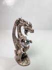 Gallo Pewter Dragon Figurine Statue 1981 4in Tall With Crystal 