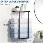 Towel Racks For Bathroom  Wall Mounted Bath Towel Holder Storage Organizer For R