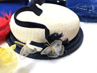 9 Vintage Antique Hats Feather Band Fascinators Velvet Pin Fishnet Lot Set Props