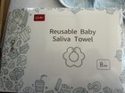 Qeils Baby Drool Bibs 8 Pack Cotton Reusable Saliva Towels Snap Closure Infant