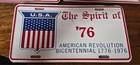    nos Vtg Spirit Of 76 Bicentennial License Plate 1776-1976 Usa Metal Tag Sealed