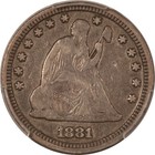 1881 Seated Liberty Quarter - Pcgs F-12  Rare Date 