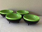 Set Of 4 Mid Century Modern Therm-o-ware Atomic Footed Cereal Bowls - Rare Color