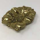 Vintage Virginia Metal Crafters Brass Mistletoe Leaf Trinket Tray 1956 4-36 Dish