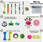20pcs Puppy Chew Toys Set For Small Medium Dogs     Ropes  Balls  Plush  Squeaky
