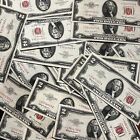     1953 1963 Red Seal  2  star Notes  Au unc     Two Dollar Bills From Estate Lot   