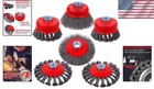 Wire Wheel Cup Brush Set For Angle Grinder Rust Paint Removal 6 Pack