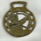Brass Horse Medallion Vintage English Sagittarius Archer Zodiac Parade Harness