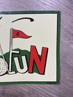 Vintage Play 10c Golfun Embossed Metal Sign Golf Fun Golfing Sign 14x9 5   