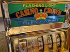 See Video       16  Vintage 1980 s Waco Casino Crown  Novelty Slot Machine  Gold