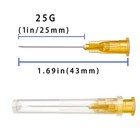 100pack 25ga 1 Inch Needles 25mm  Luer Lock Lab Dispensing 25g 1 