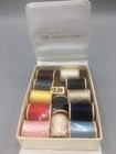 Coats   Clark Travel Sewing Kit Green Plastic Case Thead   Thimble Vintage Retro