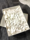 Vtg 1950s Off-white Satin Wedding Ring Bearer Pillow - Rouched gathered In Box