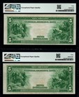  2  1914  5 Large Size Better Boston  type B  Consecutive Federal Reserve Notes 
