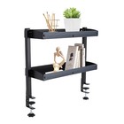 2tier Clip-on Desktop Organizer Desk Shelf W adjustable Storage Tray Home Office