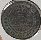 Brazil 20 Reis 1816r  Rio De Janero Cross On Crown  Vf - Rare Variety 