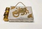  Zell Carryall Art Deco Floral Powder Compact Cigarette Case Lipstick Holder Vtg