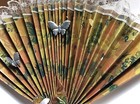 Court Jester Mask On Decorated Folding Fan Collectible For Display   21  Wide