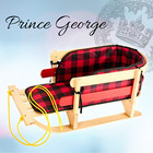 Wooden Snow Sled With Cushion Seat Canadian Ash Hardwood Pull Toboggan Sleigh