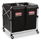 Rubbermaid Commercial 1881781 2-compartment Collapsible Cart - Black silver New