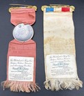 Antique Firefighting Ribbons Fire Dept  Boothbay Maine 1898 Pair 