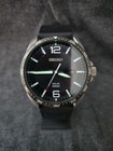 Seiko Solar 100m V157-0cp0 Men s Watch Stainless Steel Black Leather Strap