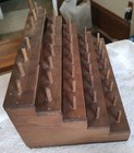 Vintage Wood Spool Thread Rack 5 Tier Shelf Holds 40 Spools  missing 1 Dowel 
