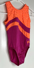 Gk Elite   Cm Gymnastics Leotard Child Girls Medium Purple Orange Hearts