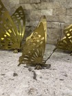 Set Of 3 Mcm Vintage Metal Brass Butterflies Three Sizes Table Art Wall Decor