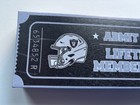 New Nfl Las Vegas Raiders Admit One Liftime Membership Ticket 11   X 3 5   Desk