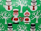 Vtg Christmas Department Store Wrapping Paper 2 Yards Gift Wrap Snowman Carolers