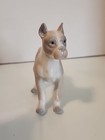 Vintage Boxer Dog  Sitting Statue Figurine Light Tan gray