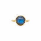 Solid 925 Sterling Silver Natural Labradorite Gold Plated Ring S Us 7 Vj-619
