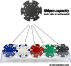 Poker Chip Tray Rack - Clear Acrylic Casino Chip Holder - Chips Storage Display 